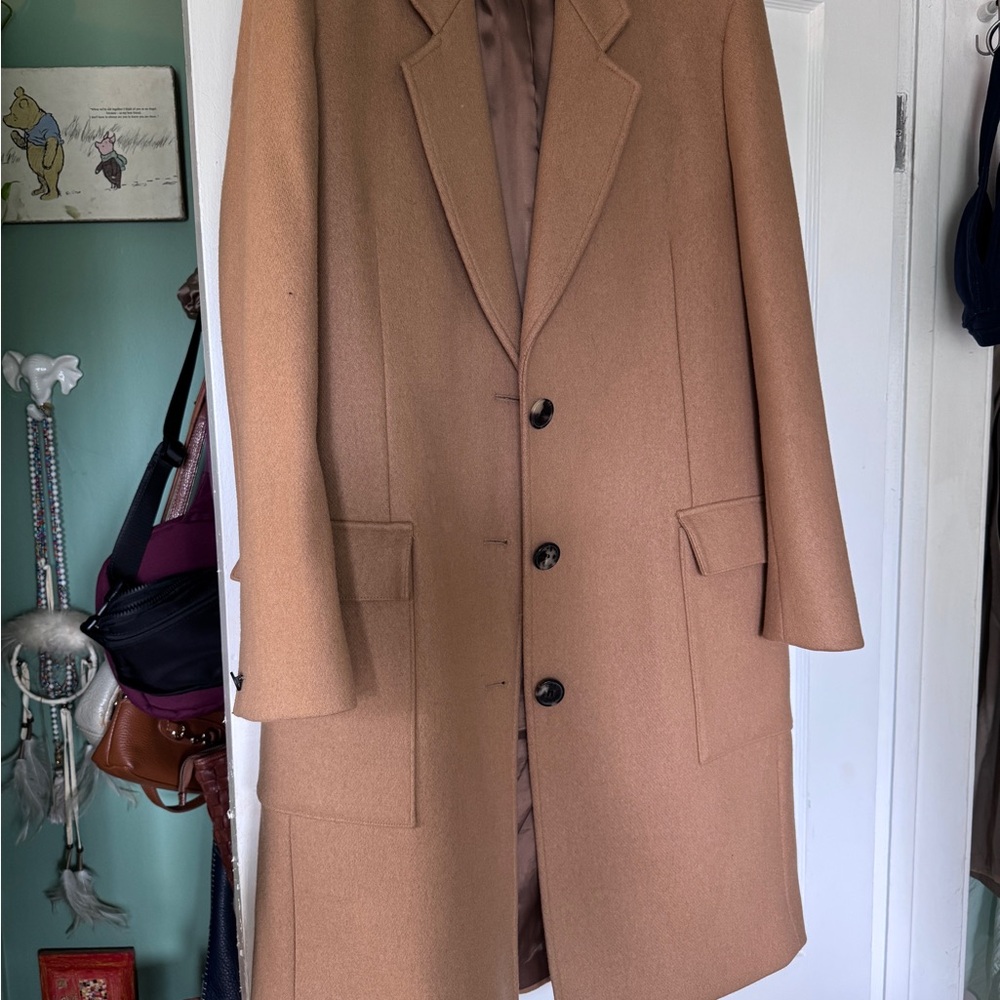 FRAME East Side Wool Blend Camel Coat